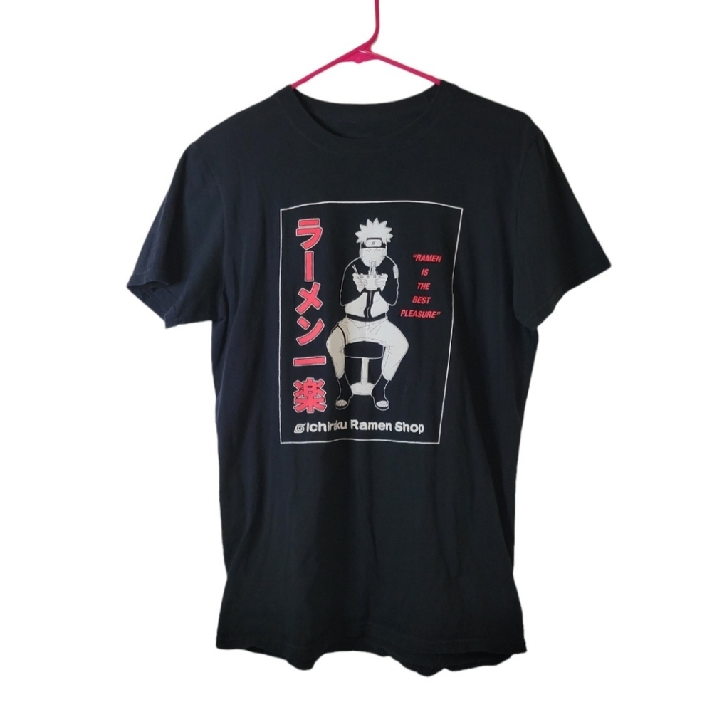 Naruto Shippuden Ichiraku Ramen Shop Black T-Shirt Anime Size Medium